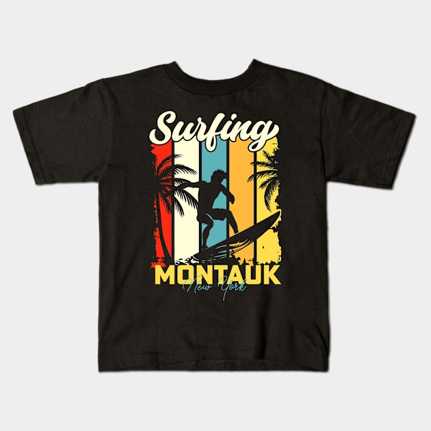 Surfing | Montauk, New York Kids T-Shirt by T-shirt US